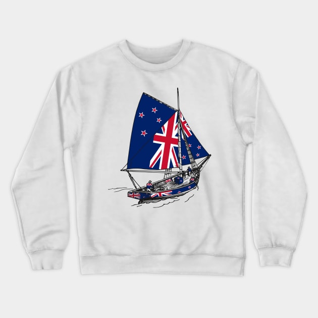 Vintage New Zealand Ship | Proud to Be Born in New Zealand Crewneck Sweatshirt by Mochabonk